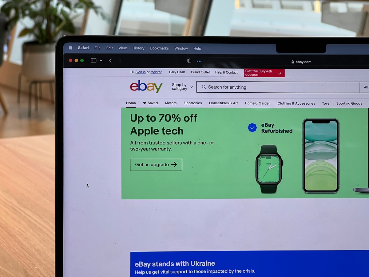 página do ebay aberta em computador