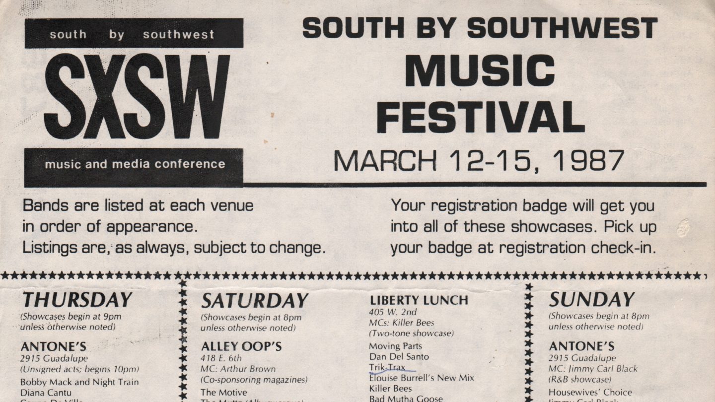 folheto de divulgação da primeira edição do SXSW
