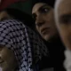 Três mulheres de Jihab em manifestação contra a guerra entre Israel e Hamas