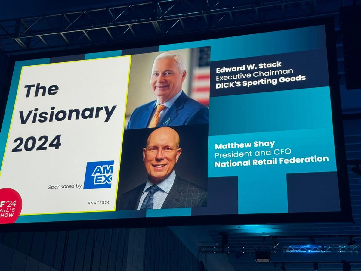 Imagem: The Visionary 2024: DICK’S Sporting Goods Executive Chairman Ed Stack in conversation with NRF President and CEO Matthew Shay | NRF BIG's SHOW | Por: José Fugice