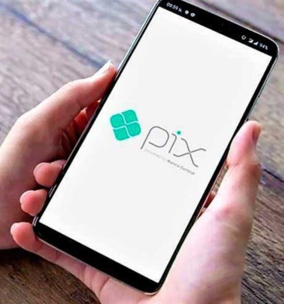 Celular com acesso ao Pix, do Banco Central; Ebanx projeta que modalidade de pagamento representará 40% do mercado até 2026; pagamentos digitais; pix mei; ClearSale