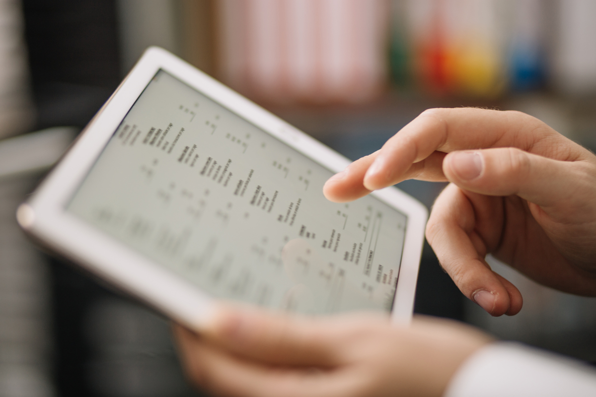 Análise de dados em tablet